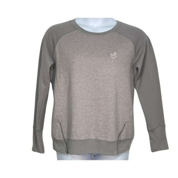 Browning Sz XL Logo Sweatshirt Raglan Sleeves Crew Neck Side Zippers Gray Comfy - Picture 1 of 9